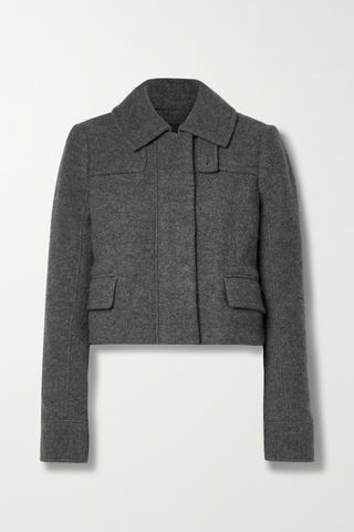 Cropped wool-felt jacket