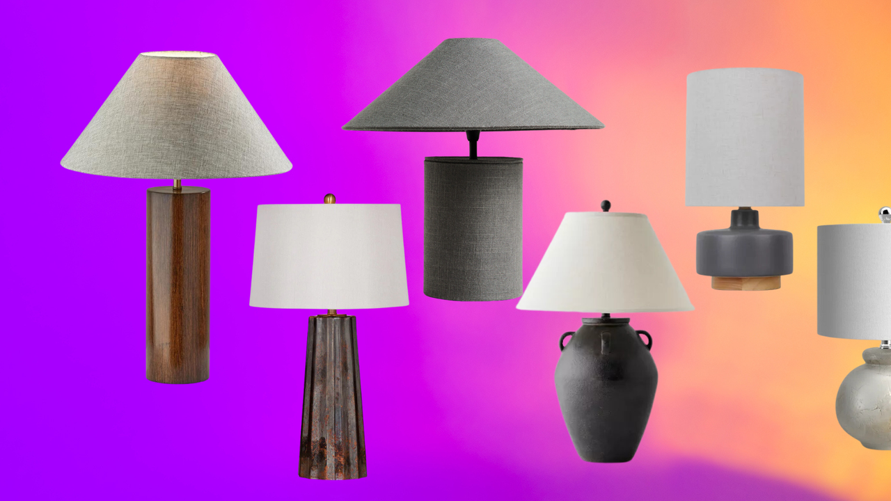 table lamps on a colorful background