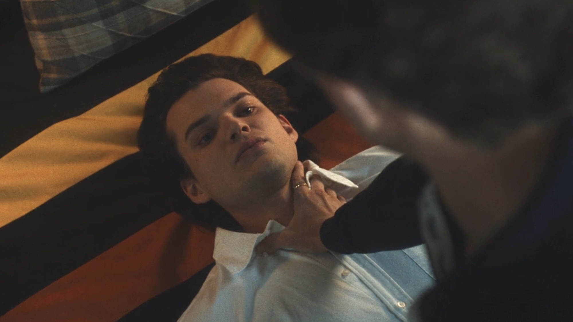 Robert being choked by Bret while he's underneath him.