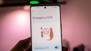 Android emergency SOS settings screen