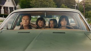 EWAN McGREGOR as Greg Platt, CHRISTIAN CONVERY as Brian Platt, MAISY STELLA as Audrey Platt and ANNE HATAHAWAY as Denise Platt in “The End of Oak Street” movie