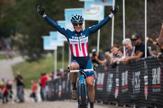 Katherine Compton (USA) KFC Racing p/b Trek/Knighttakes the win for the Pan Am Championship.