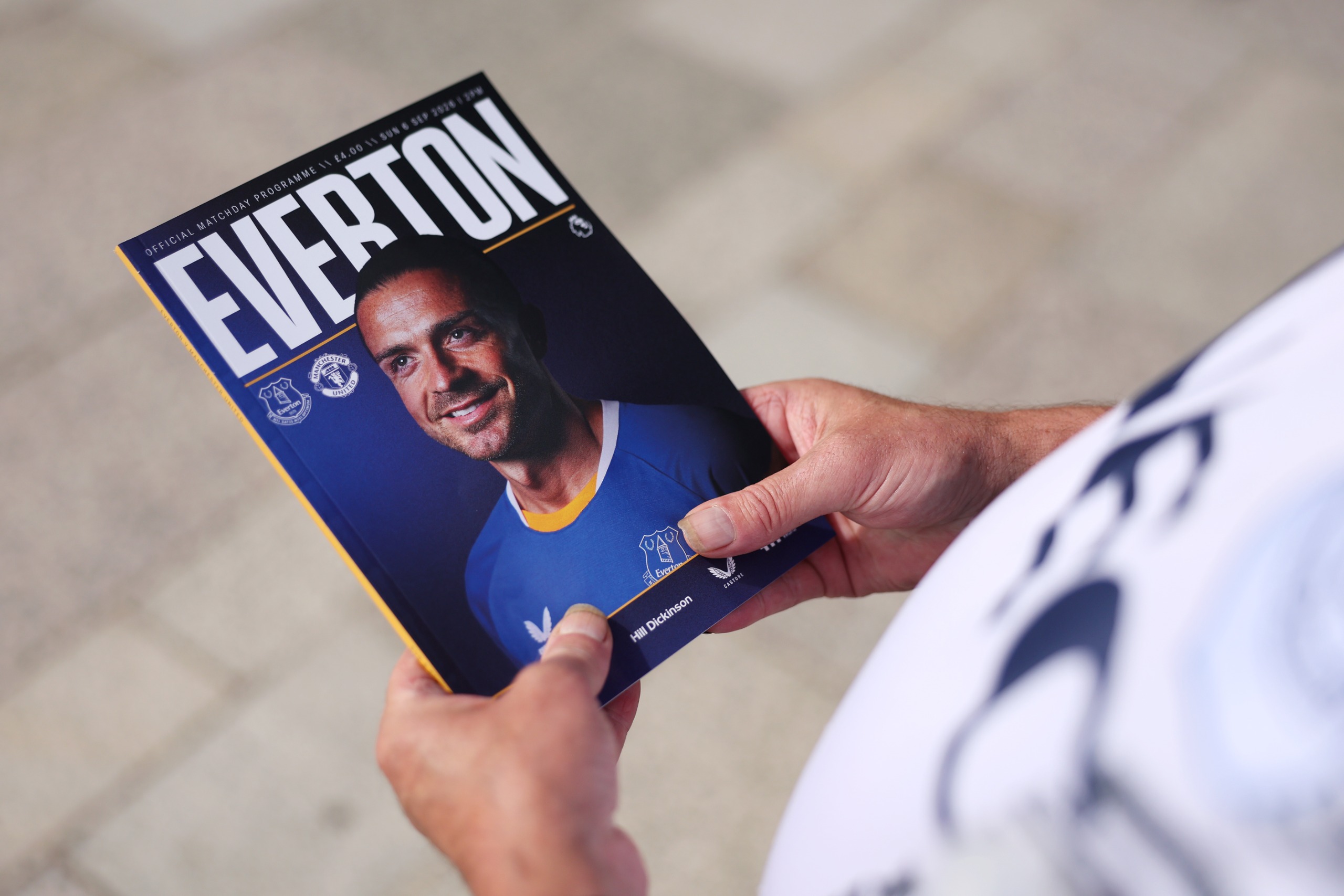 Jack Grealish on the Everton matchday programme front cover