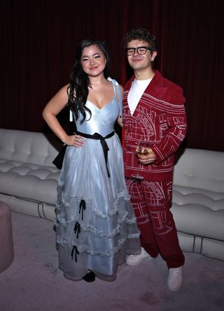 Elizabeth Yu and Gaten Matarazzo attend the after party for Netflix's May December Los Angeles premiere at Academy Museum of Motion Pictures on November 16, 2023 in Los Angeles, California