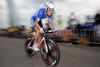 Sylvain Chavanel (Quick Step) in action during the Tour prologue.