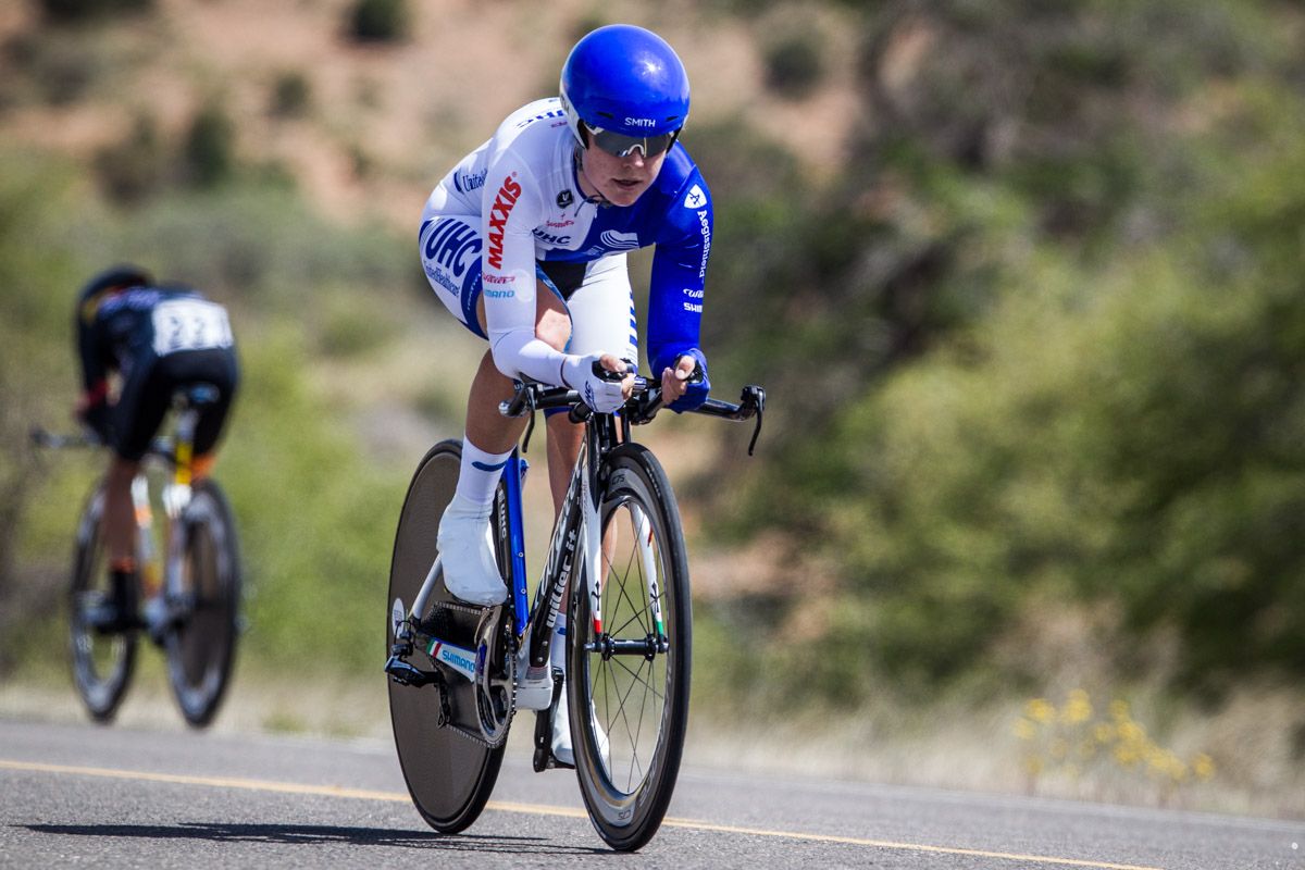 Linda Villumsen (UnitedHealthcare) putting in a strong ride.