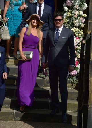 Tess Daly and Vernon Kay attending the wedding of Declan Donnelly and Ali Astall in Newcastle.