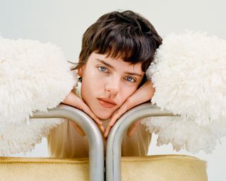Pre Fall 2024 Best Looks Fashion Shoot featuring woman resting on armchair