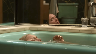 florence pugh in a creepy bathtub in don't worry darling