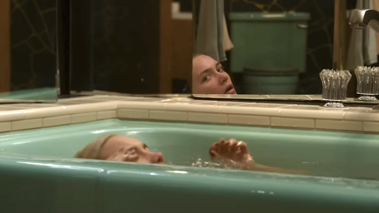 Florence Poe in a creepy bathtub in Don't Worry Baby