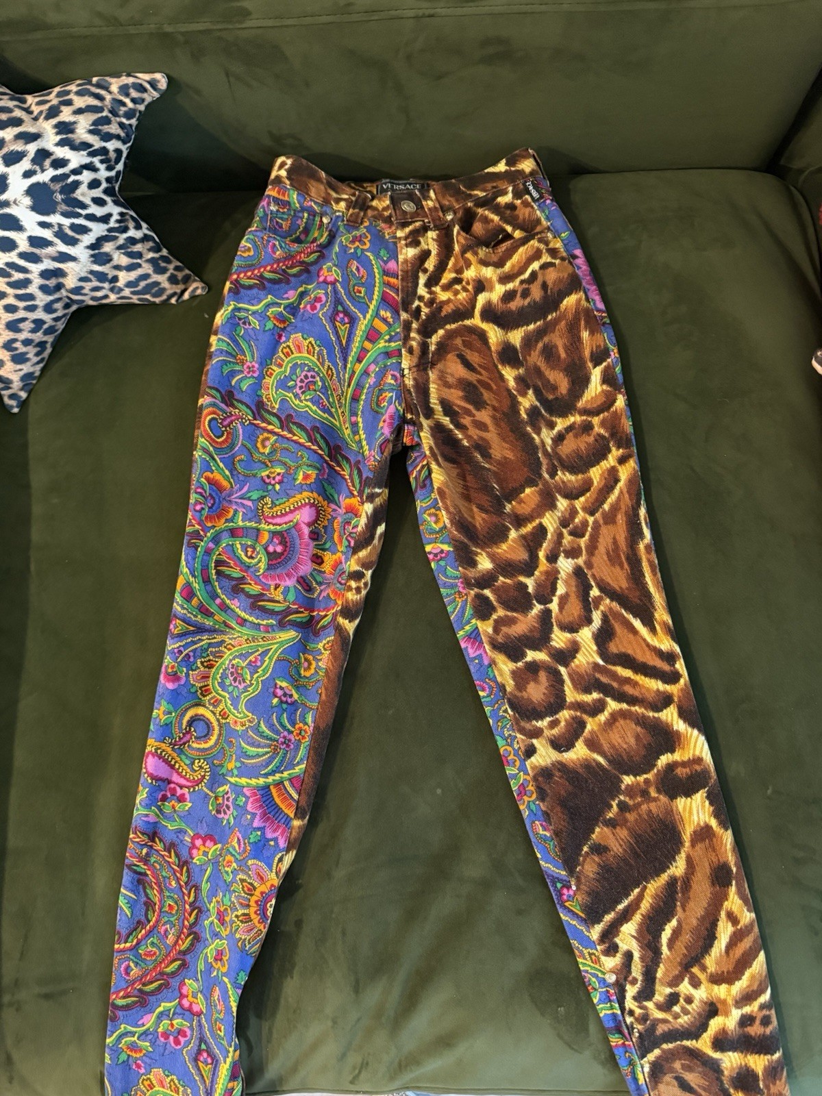 Vintage Versace Jeans Size 24/25 Dual Print Rare