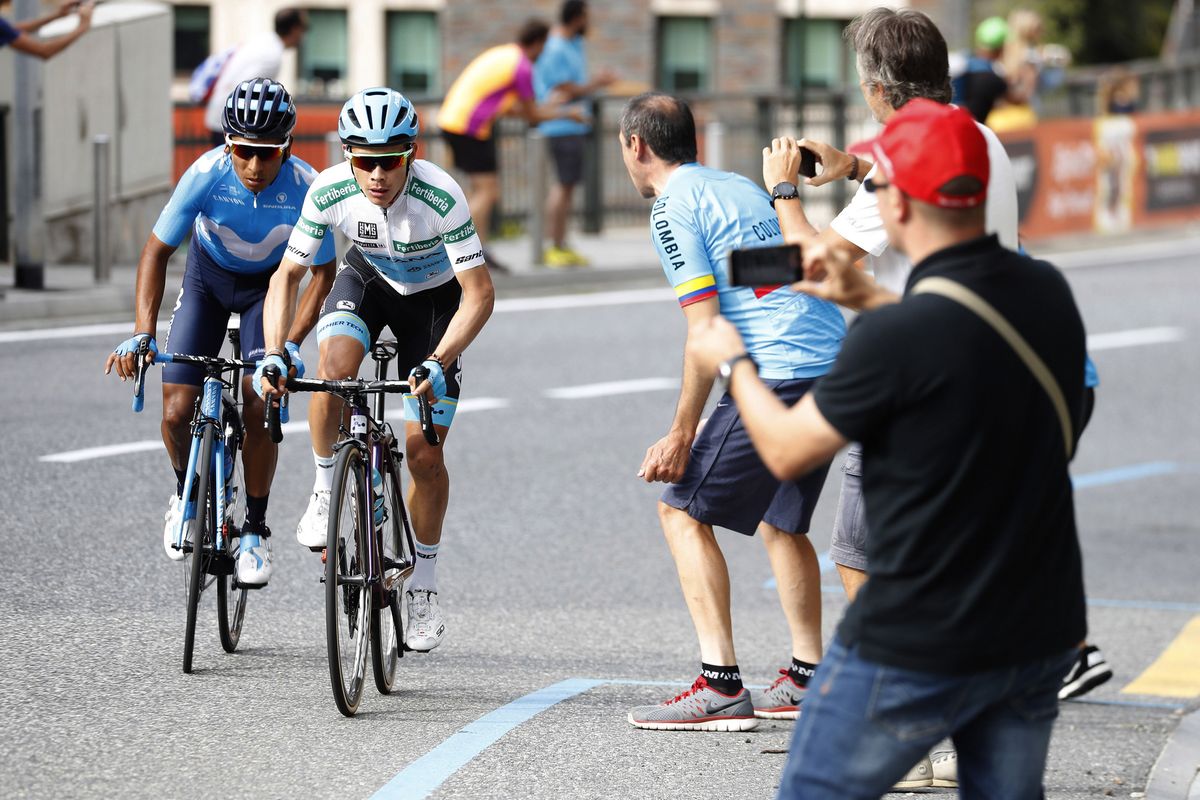Nairo Quintana marks Miguel Angel Lopez