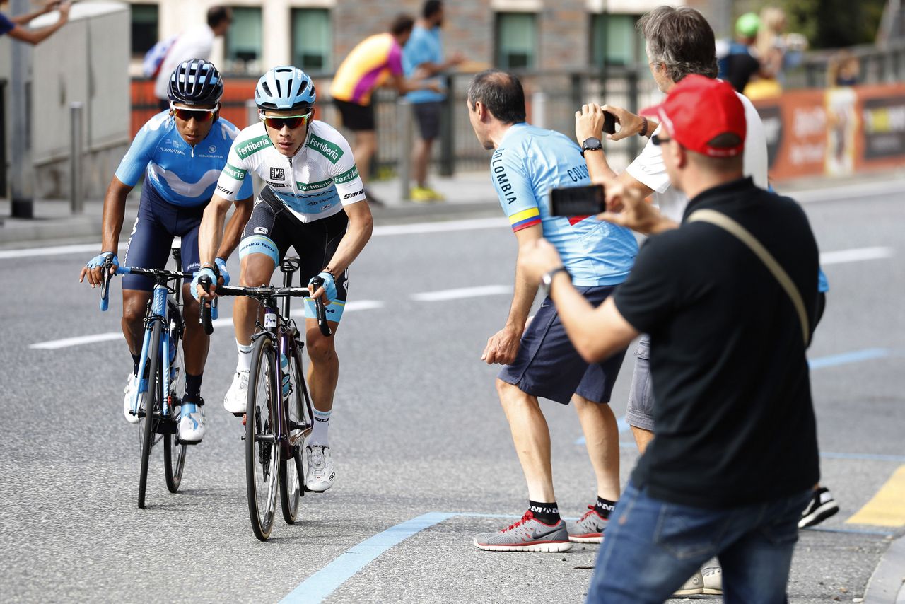Nairo Quintana marks Miguel Angel Lopez