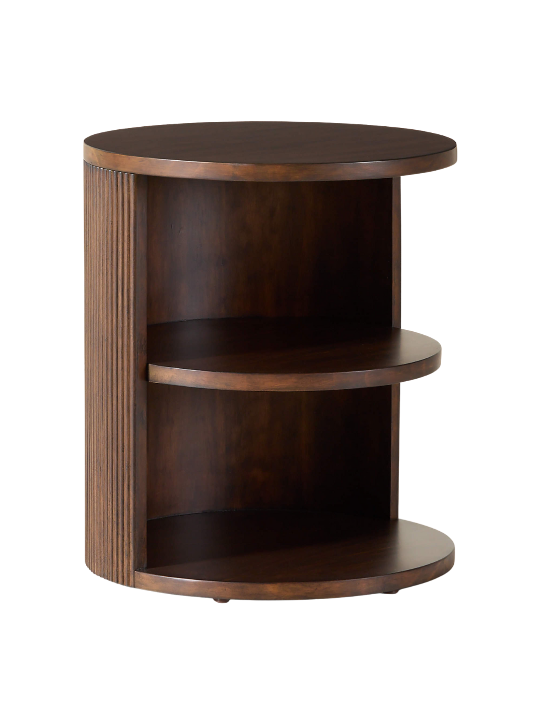 Colosseo Fluted Brown Wood Side Table