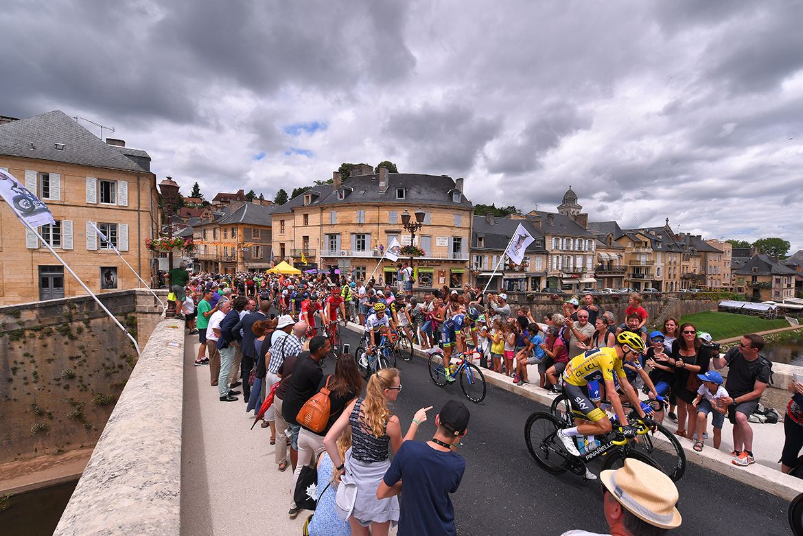 The Tour de France peloton rolls out for stage 10
