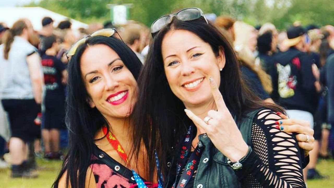 Bloodstock promotor Vicky Hungerford with Rachel Greenfield