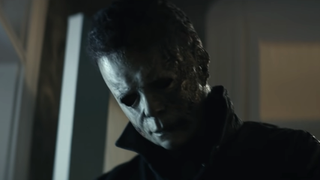 Michael Myers looking down in Halloween Kills