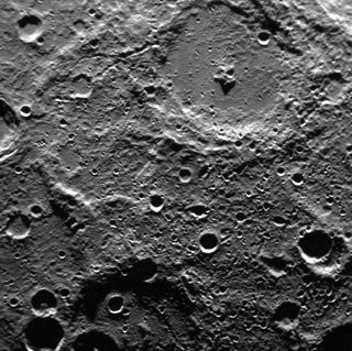 NASA's Messenger spacecraft snapped this photo of Mercury's crater Boccaccio, named for 14th century Italian poet and novelist Giovanni Boccaccio, on March 30, 2011 during its early days orbiting the planet. The crater has a diameter of 88 miles (142 km)