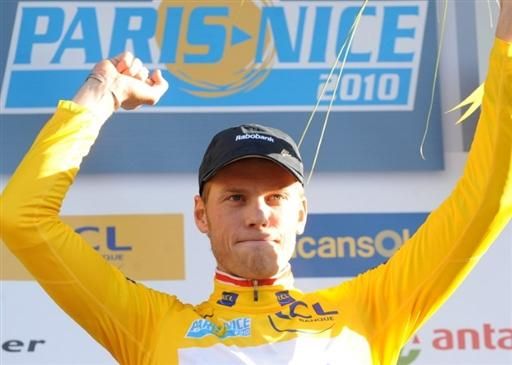 Lars Boom (Rabobank) earned the Paris-Nice leader's jersey with his prologue victory.