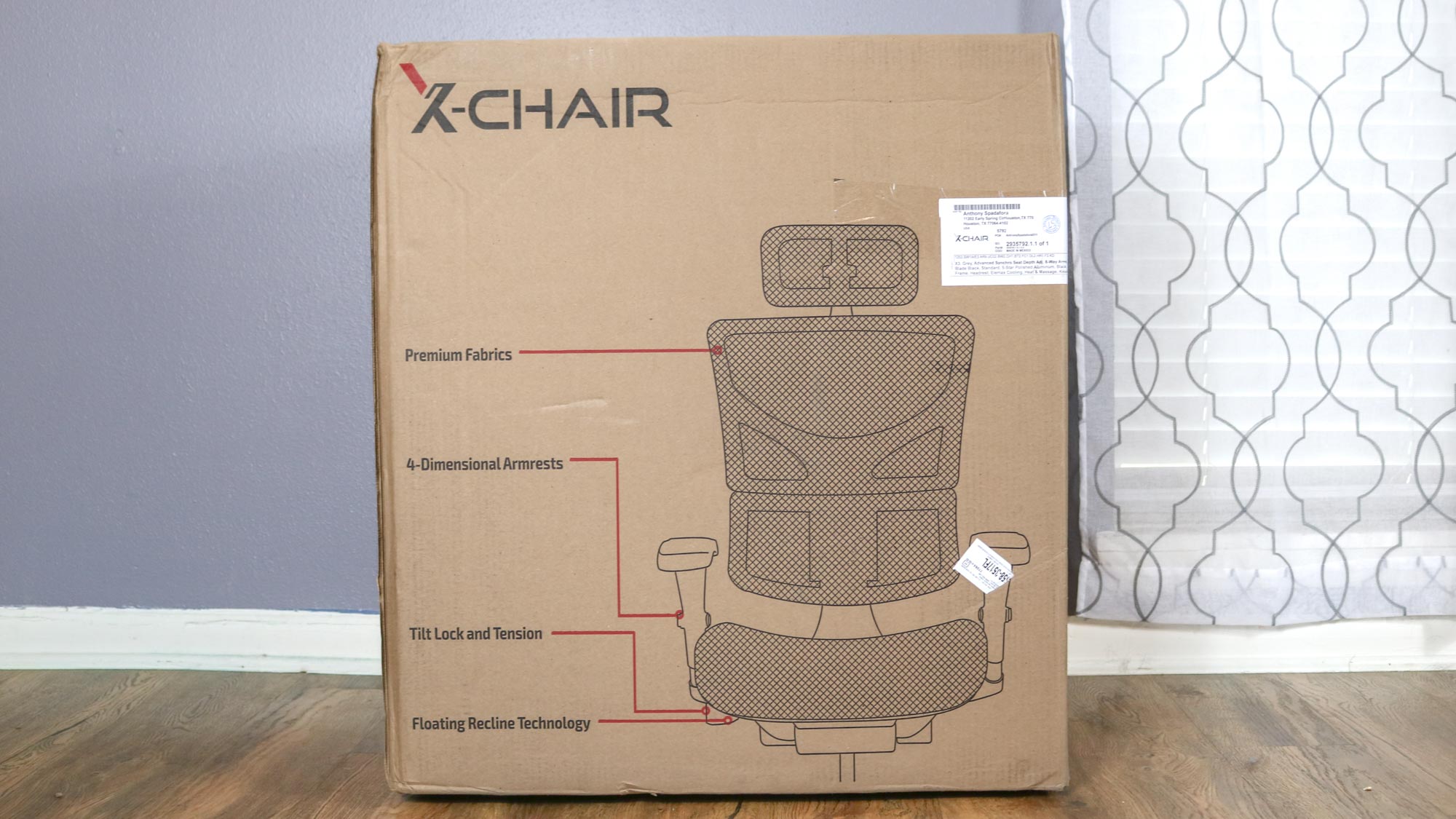 The box the X-Chair X3 arrives in