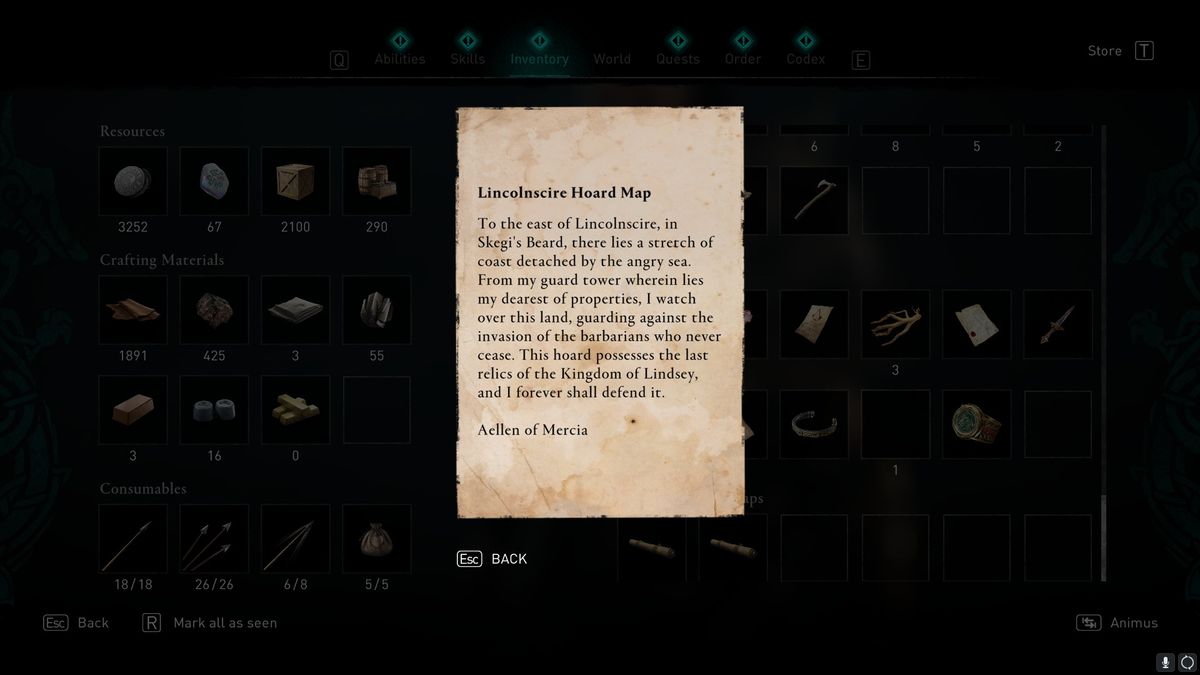 AC Valhalla Lincolnscire treasure hoard map location