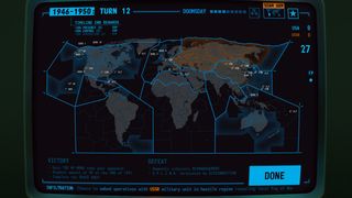 The world map screen in Terminal Conflict.