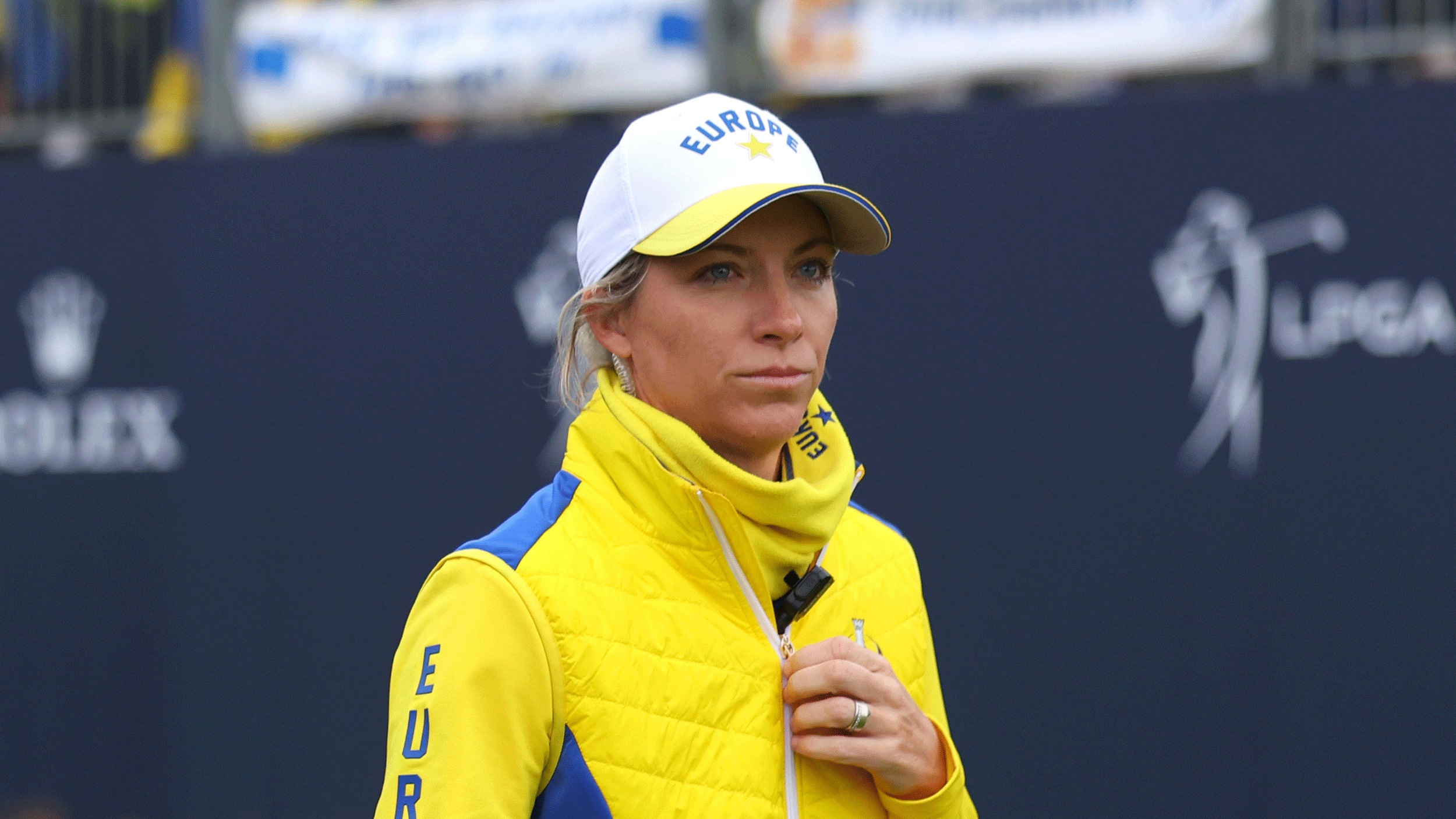 Mel Reid looks on during the 2026 Solheim Cup