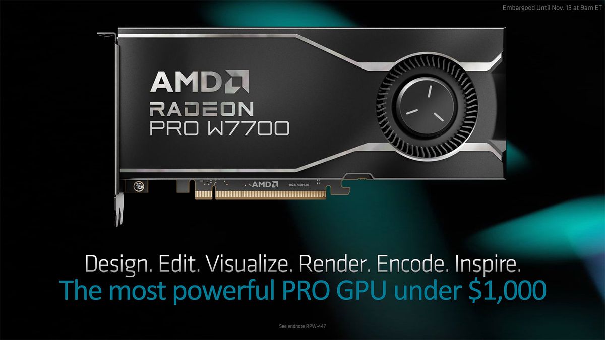 AMD Radeon Pro W7700 Slide Deck