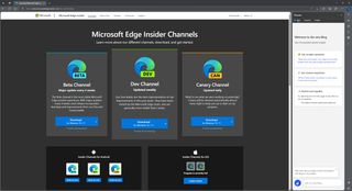 Microsoft Edge Insider Program website, where you should go if you have access to Bing with ChatGPT