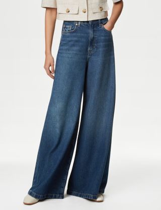 Lyocell™ Blend Wide Palazzo Leg Jeans