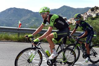 Ryder Hesjedal now lies almost six minutes behind race favourite Alberto Contador (Watson)
