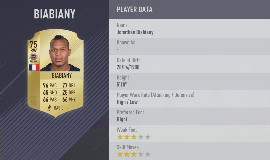 Jonathan Biabiany FIFA 18