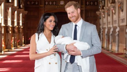 The Duke & Duchess Of Sussex Pose With Their Newborn Son