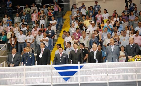 Spectators take in the racing action in the third round of the World Cup in Cali, Colombia.