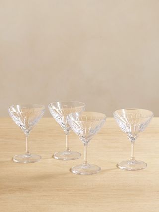 Roebling Set of Four Crystal Cocktail Coupes