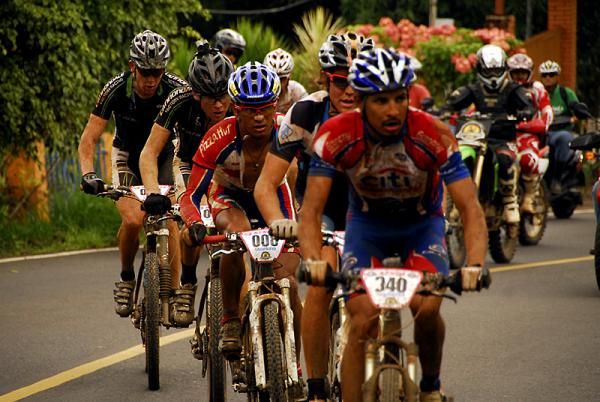 The men's lead group was whittled down by attrition.