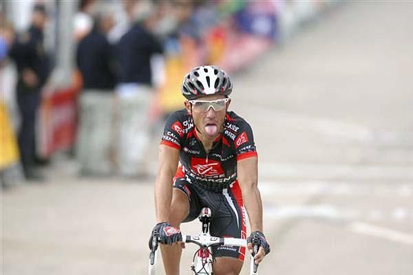 Oliver Rodriguez (Caisse d'Epargne) lets us know how he feels at the top of Sierra Nevada.