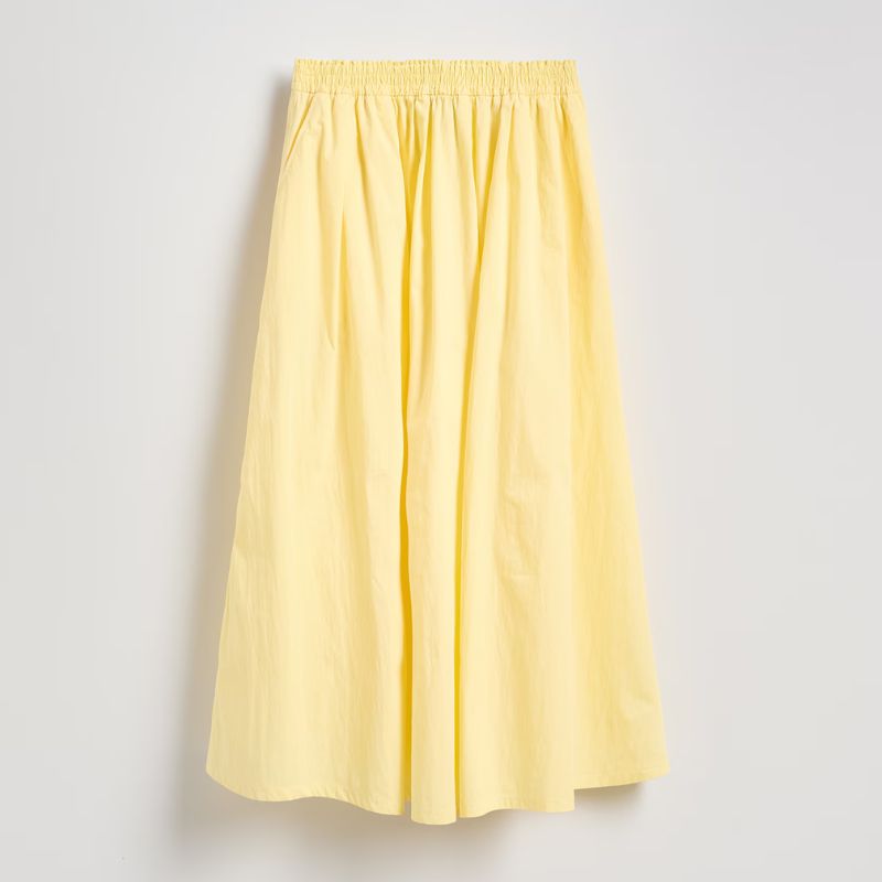 yellow A-line skirt