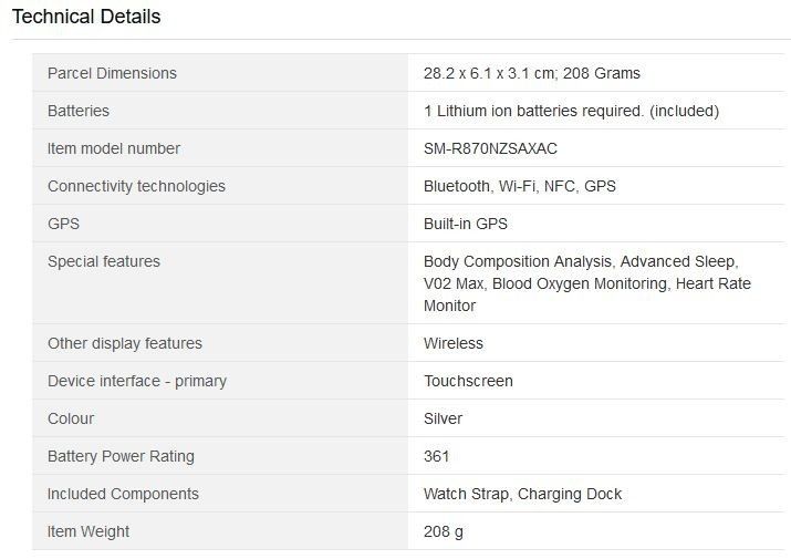 Samsung Galaxy Watch 4 Amazon Leak