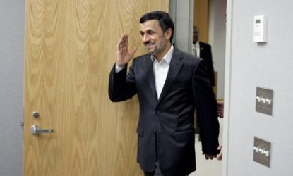 Iranian President Mahmoud Ahmadinejad arrives for a meeting with U.N. Secretary General Ban ki-moon on Sept. 23: Known for his controversial remarks at the annual General Assembly meeting, Ah
