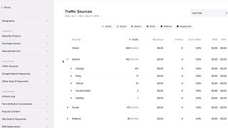 Squarespace's user interface displaying analytics and results