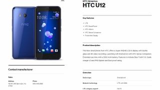 This is the closest thing yet to an official HTC U12 specs list. Credit: Verizon