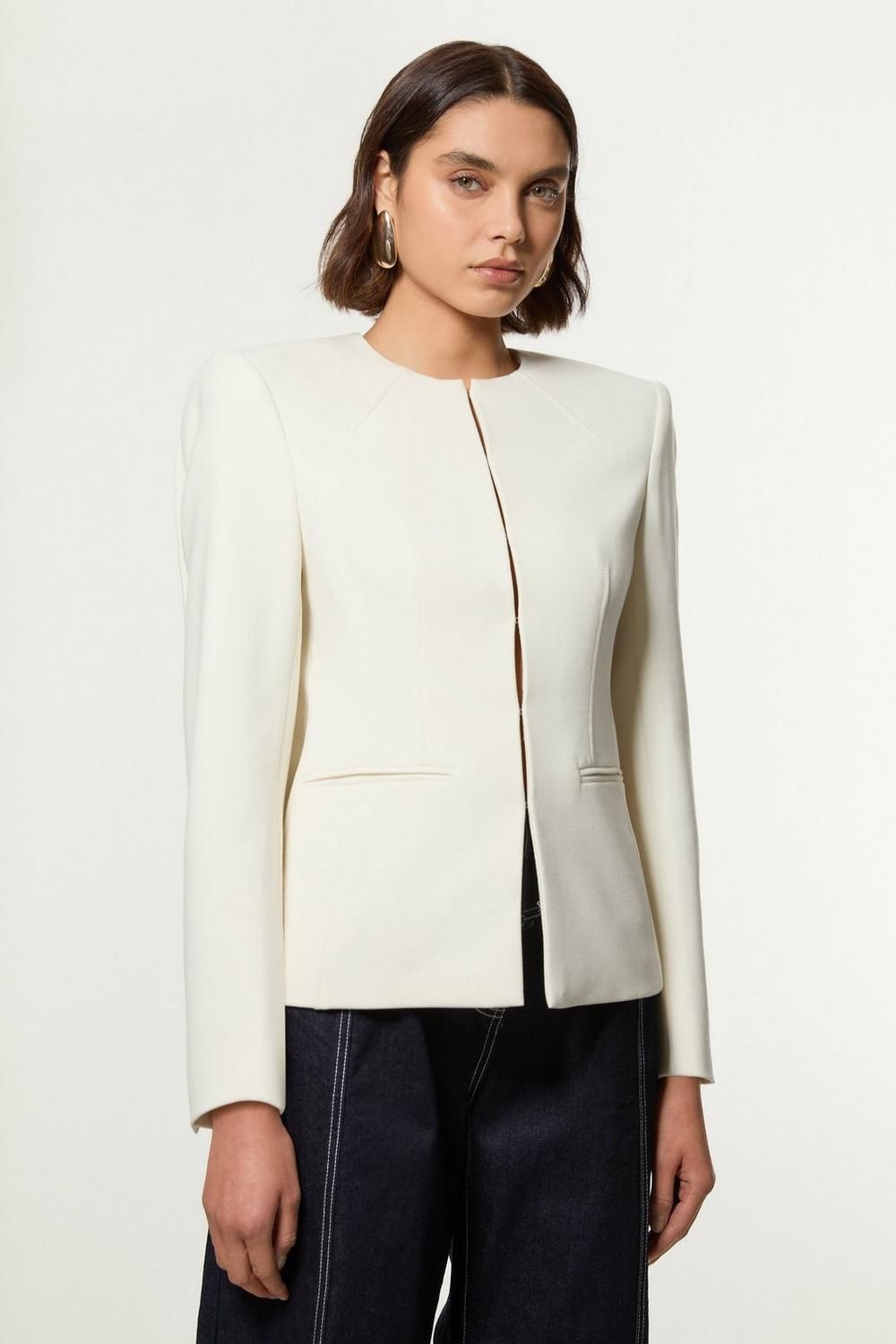 Karen Millen Compact Stretch Tailored Seam Detail Blazer