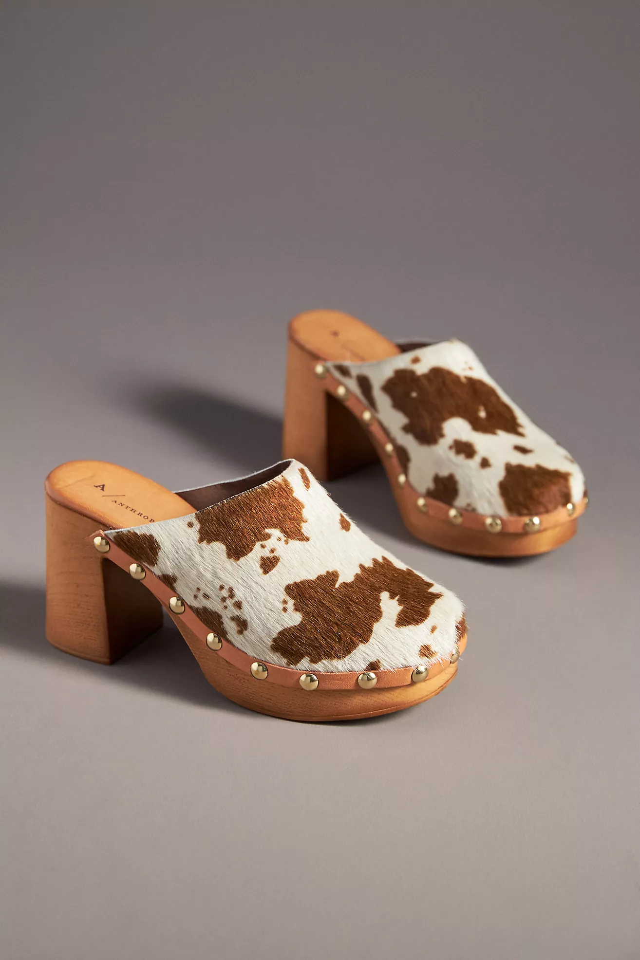 By Anthropologie Wood-Bottom Clog Heels