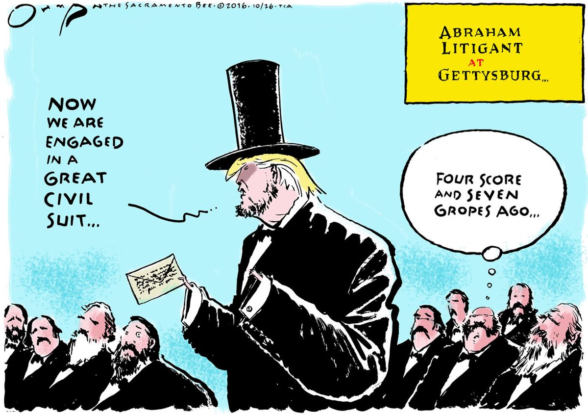 Political Cartoon U.s. 2016 Election Donald Trump Abraham Lincoln 