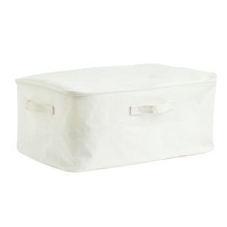 A large white storage box with a lid
