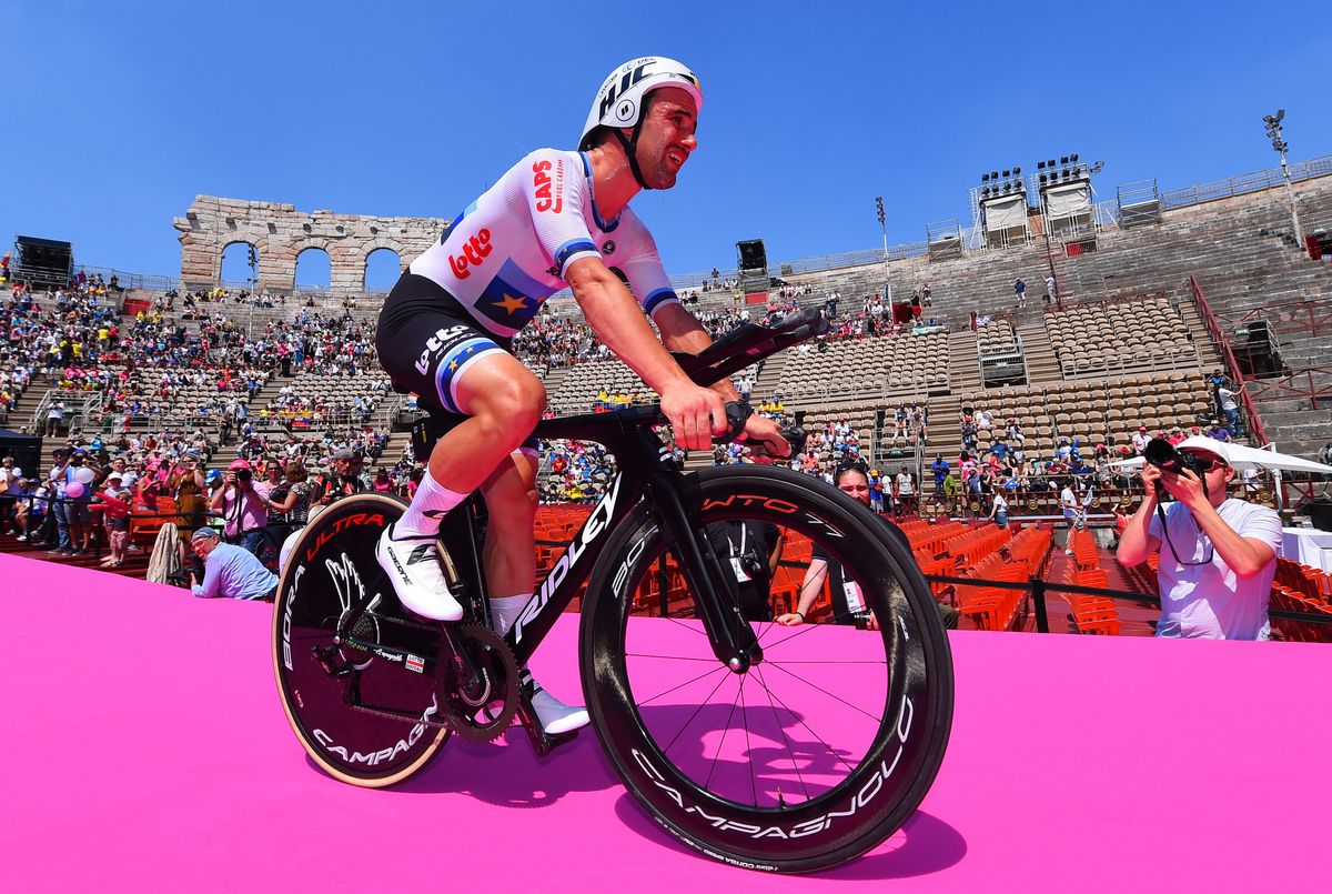 Victor Campenaerts (Lotto Soudal) after finishing his ride