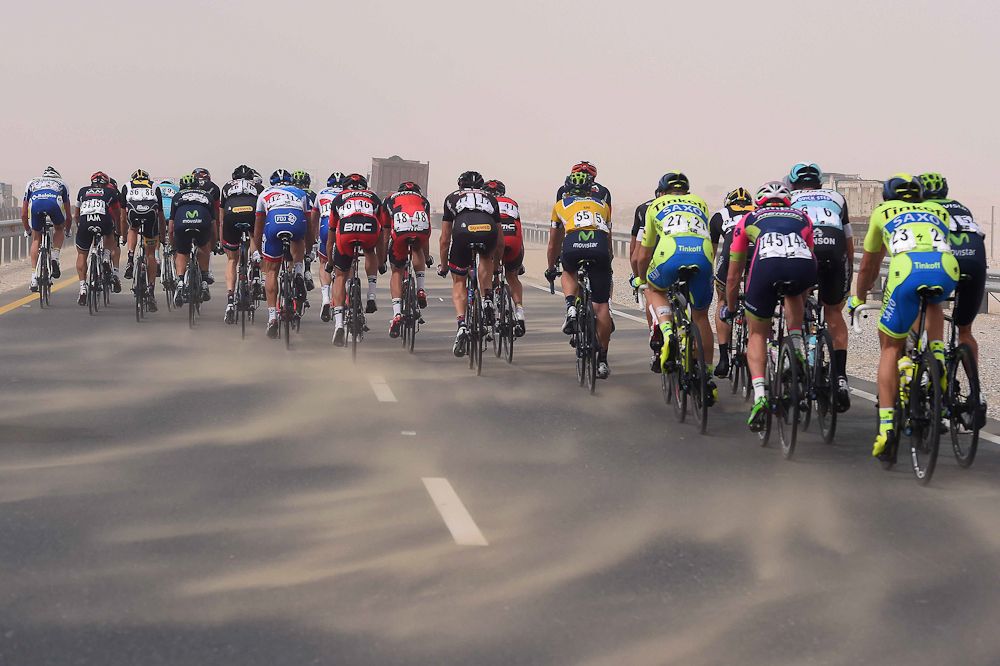 A windy day in the desert wreaked havoc on the race.