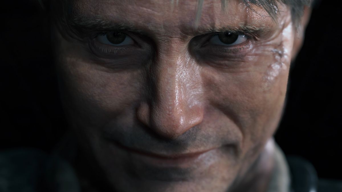 Mads Mikkelsen close up in Death Stranding