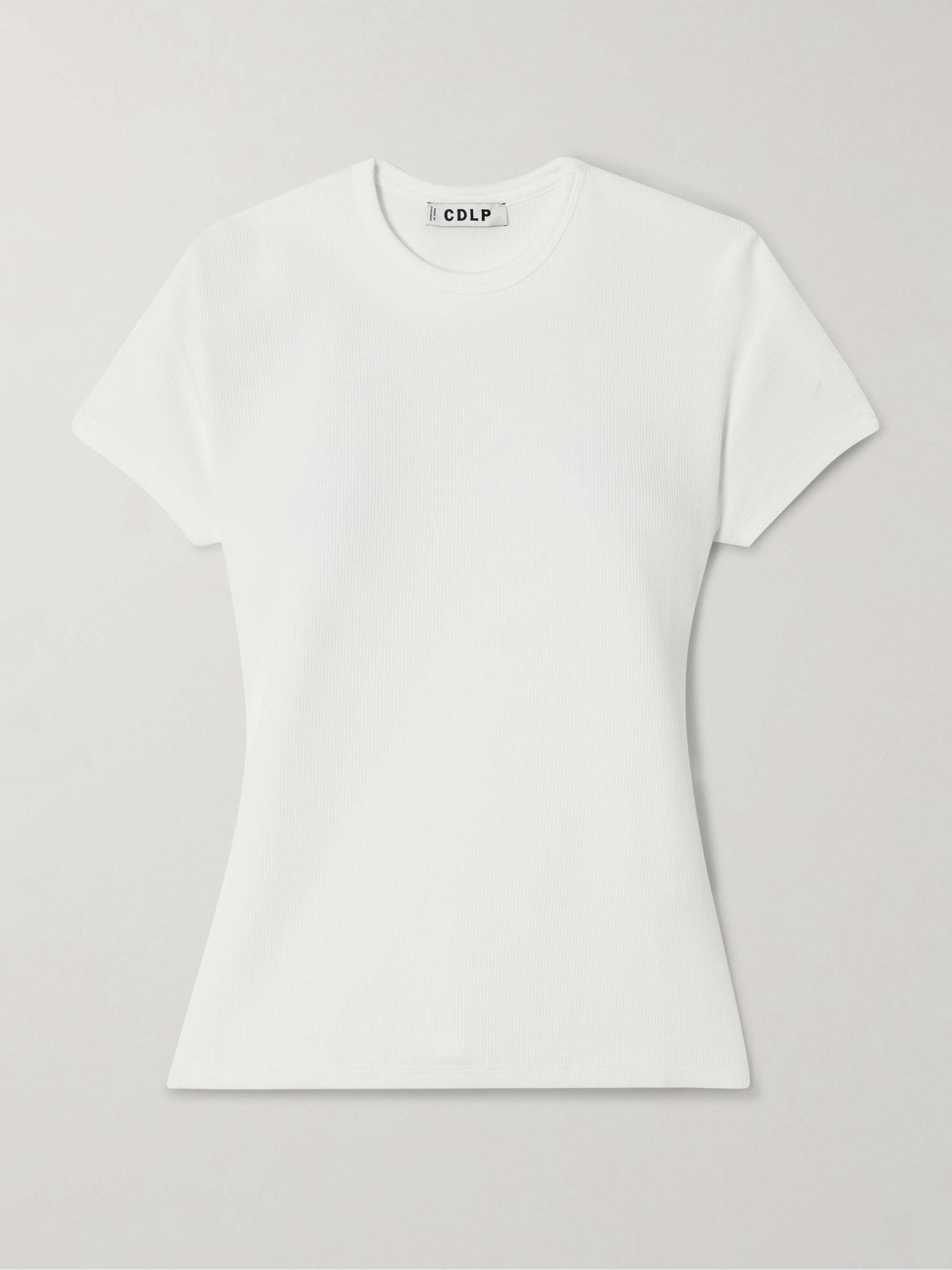 Ribbed Stretch Lyocell and Cotton-Blend T-Shirt